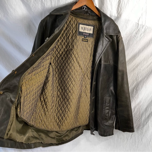 Wilsons Leather M Julian Vintage Men XL Leather Jacket Brown Quilted Lining Vest - Picture 7 of 16